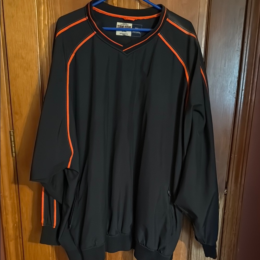 Russell Athletic Black and Orange Team Issue Pullover